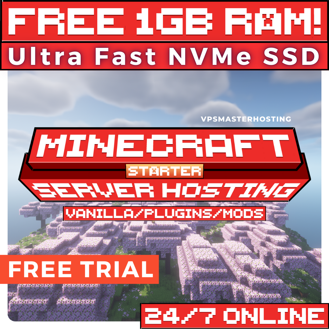 Minecraft Server Hosting Starter Plan | 24/7 Online | Control Panel with Full Admin Access