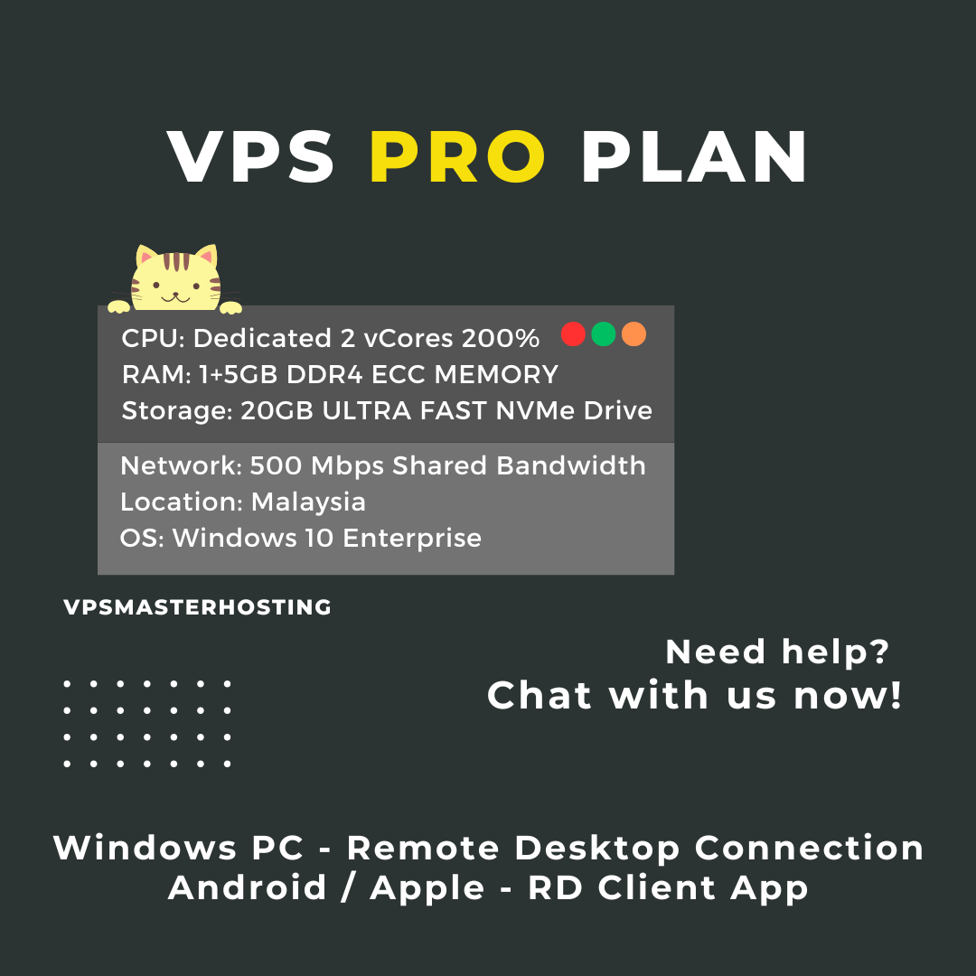 VPS Pro Plan with Dedicated Power | Forex VPS | 10 - 16 MT4 / MT5 / EA