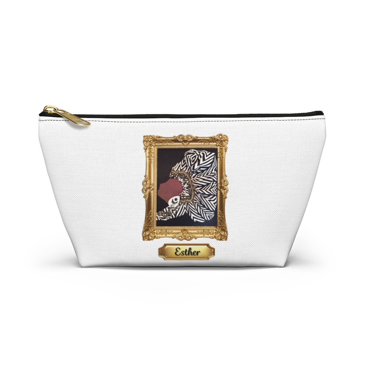 Artistic Accessory Pouch with T-Bottom - Unique Design Featuring 'Esther'