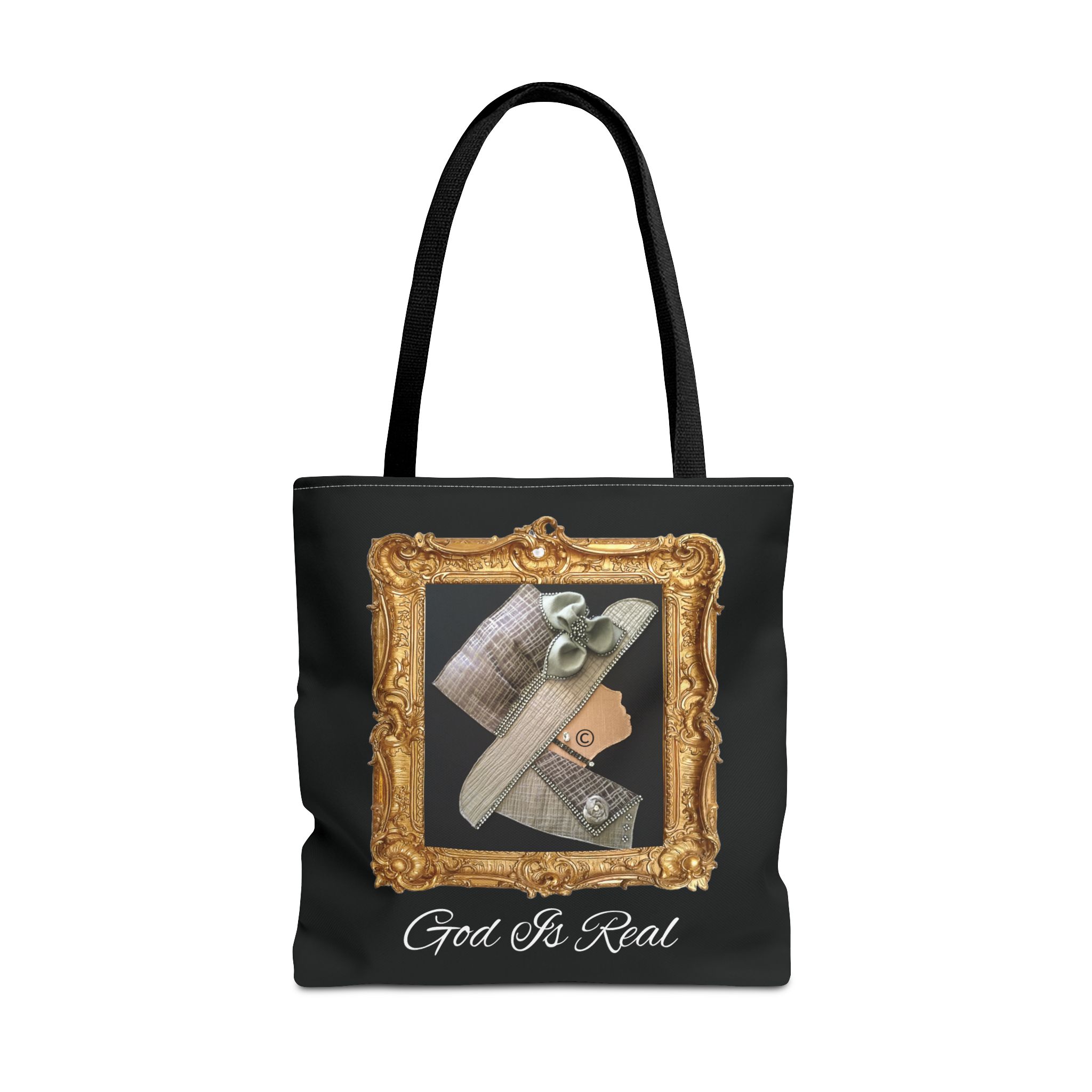 Elegant God Is Real Tote Bag for Faithful Fashion