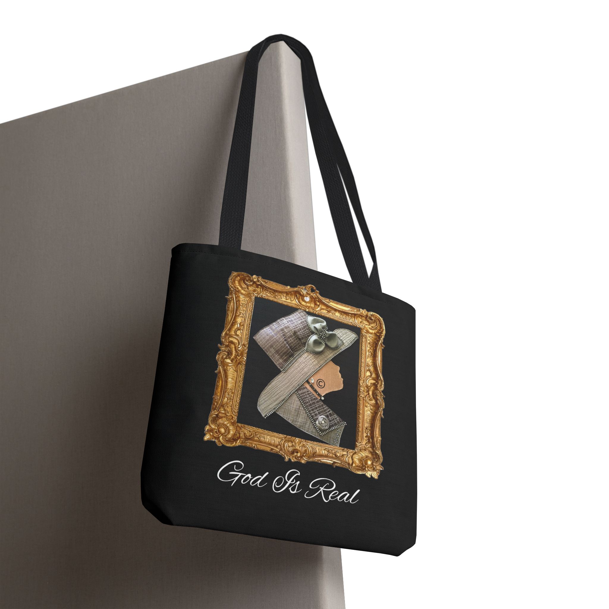 Elegant God Is Real Tote Bag for Faithful Fashion