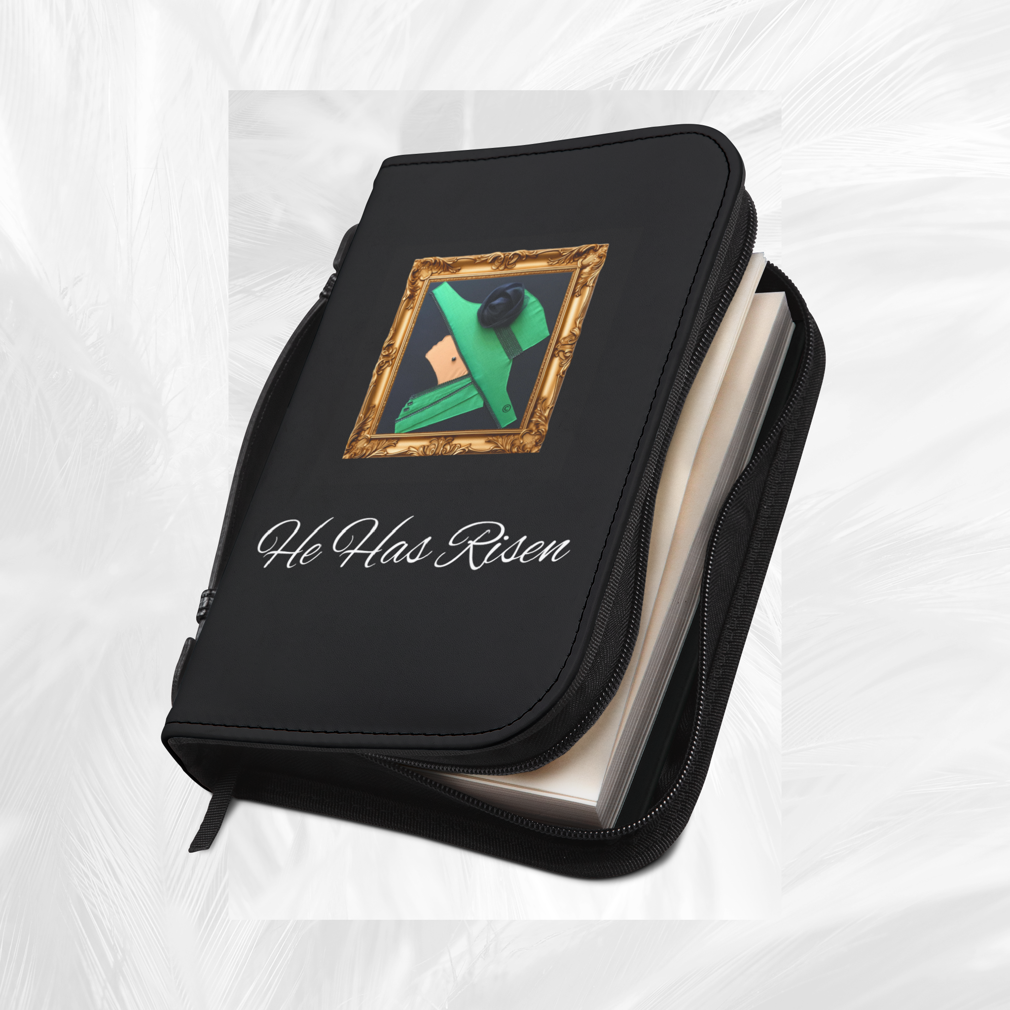Black Bible Cover - He Has Risen