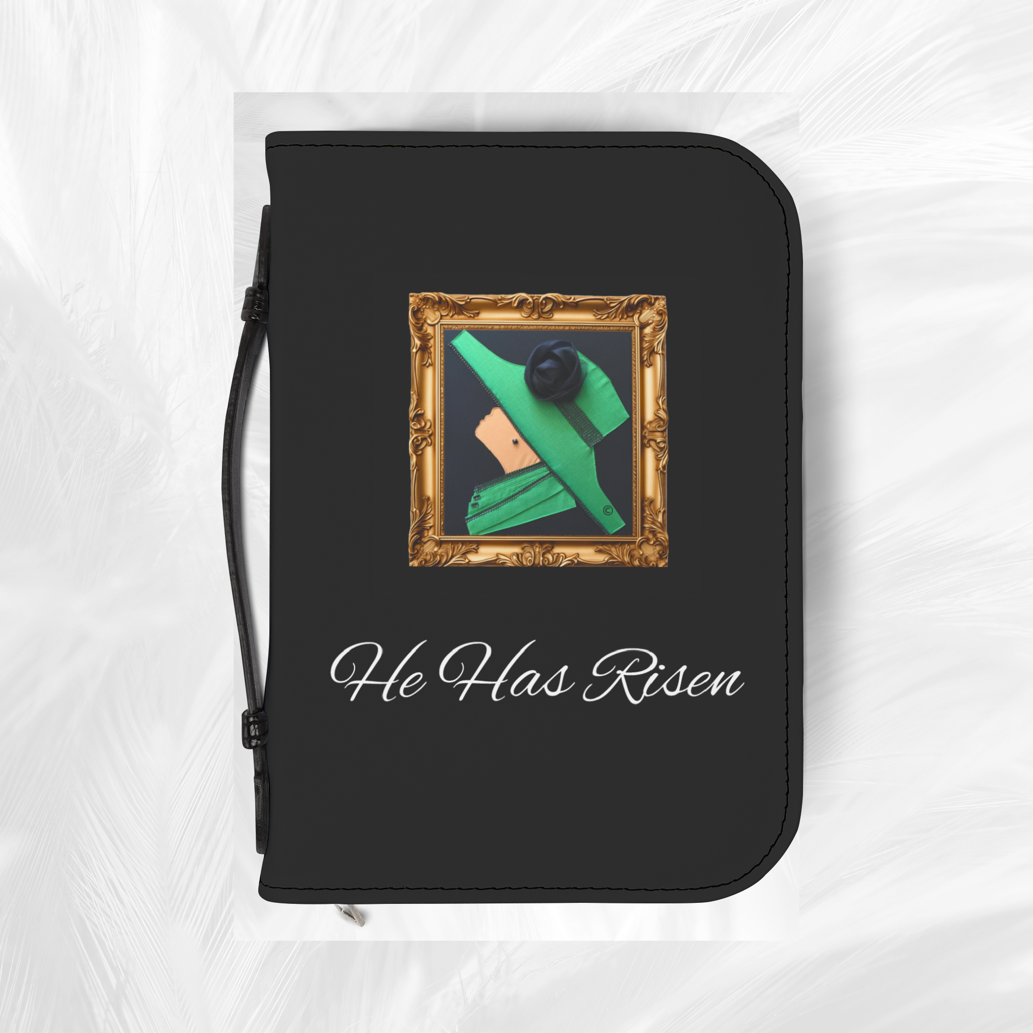 Black Bible Cover - He Has Risen
