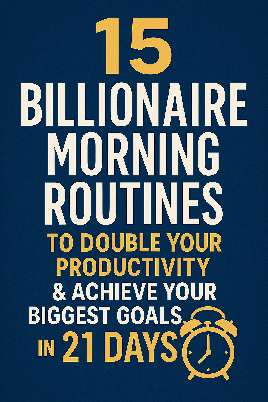 15 Billionaire Morning Routines to Double Your Productivity & Achieve Your Biggest Goals in 21 Days