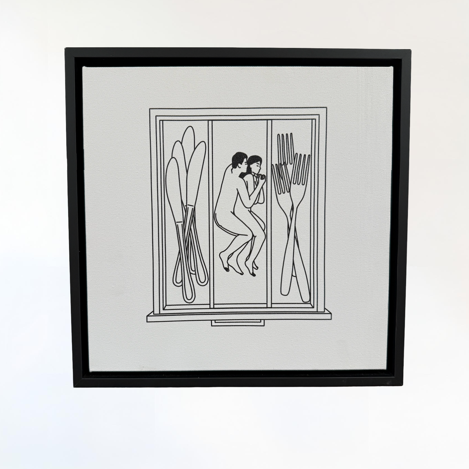 Spooning Print on Stretched Framed Canvas