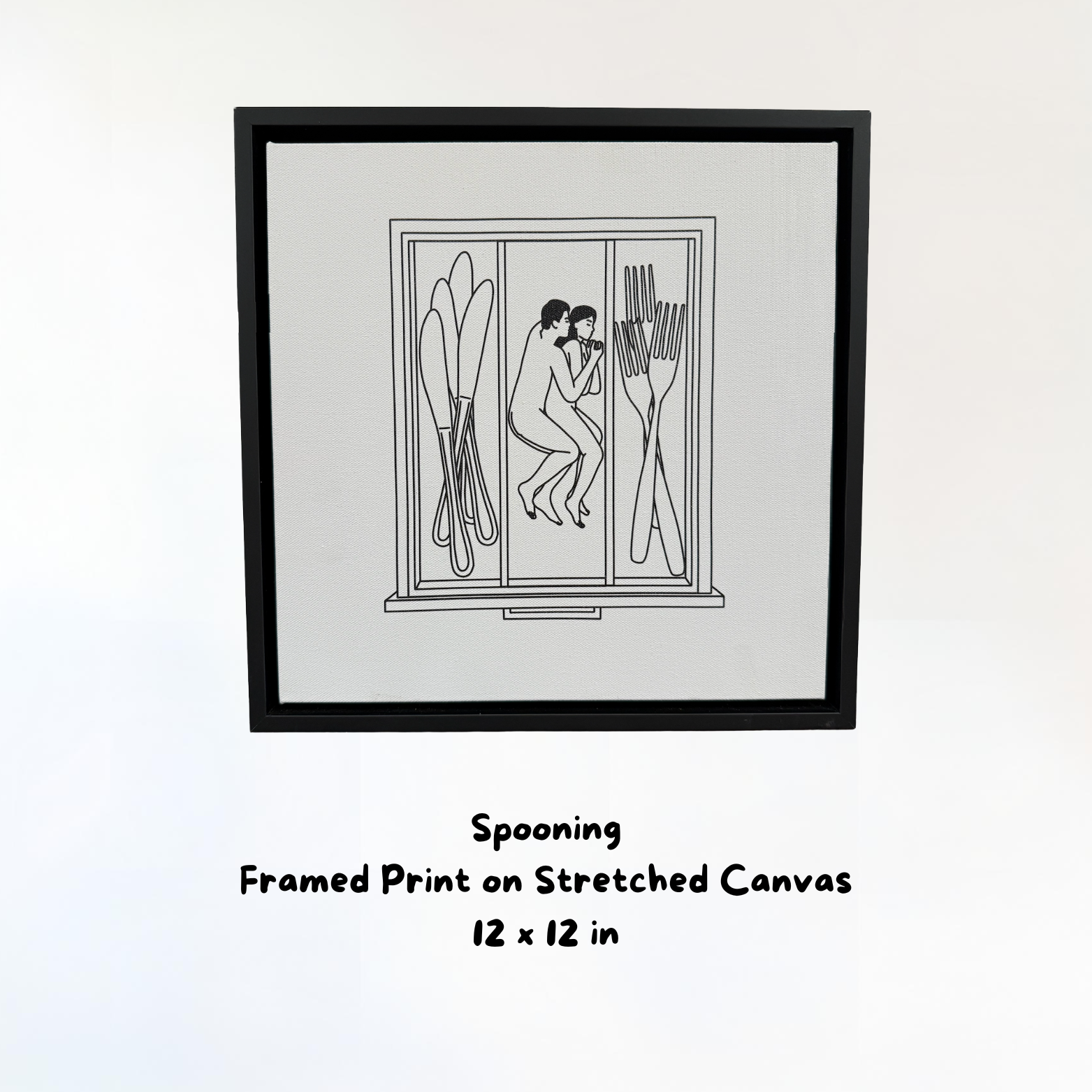 Spooning Print on Stretched Framed Canvas