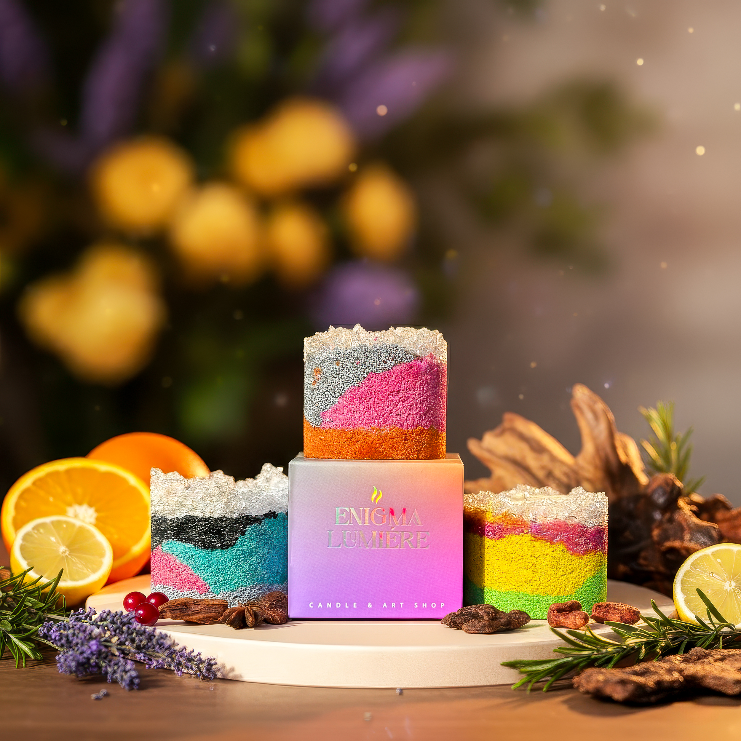 SAND CANDLE RAINBOW