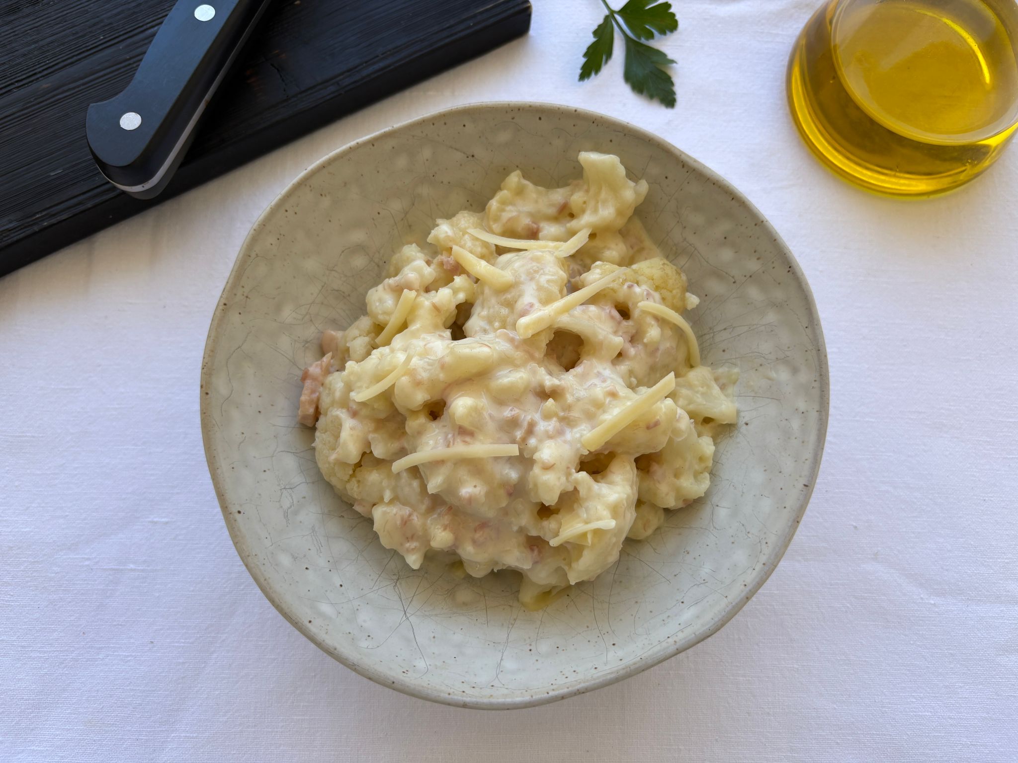 Coliflor gratinada c/ bacón