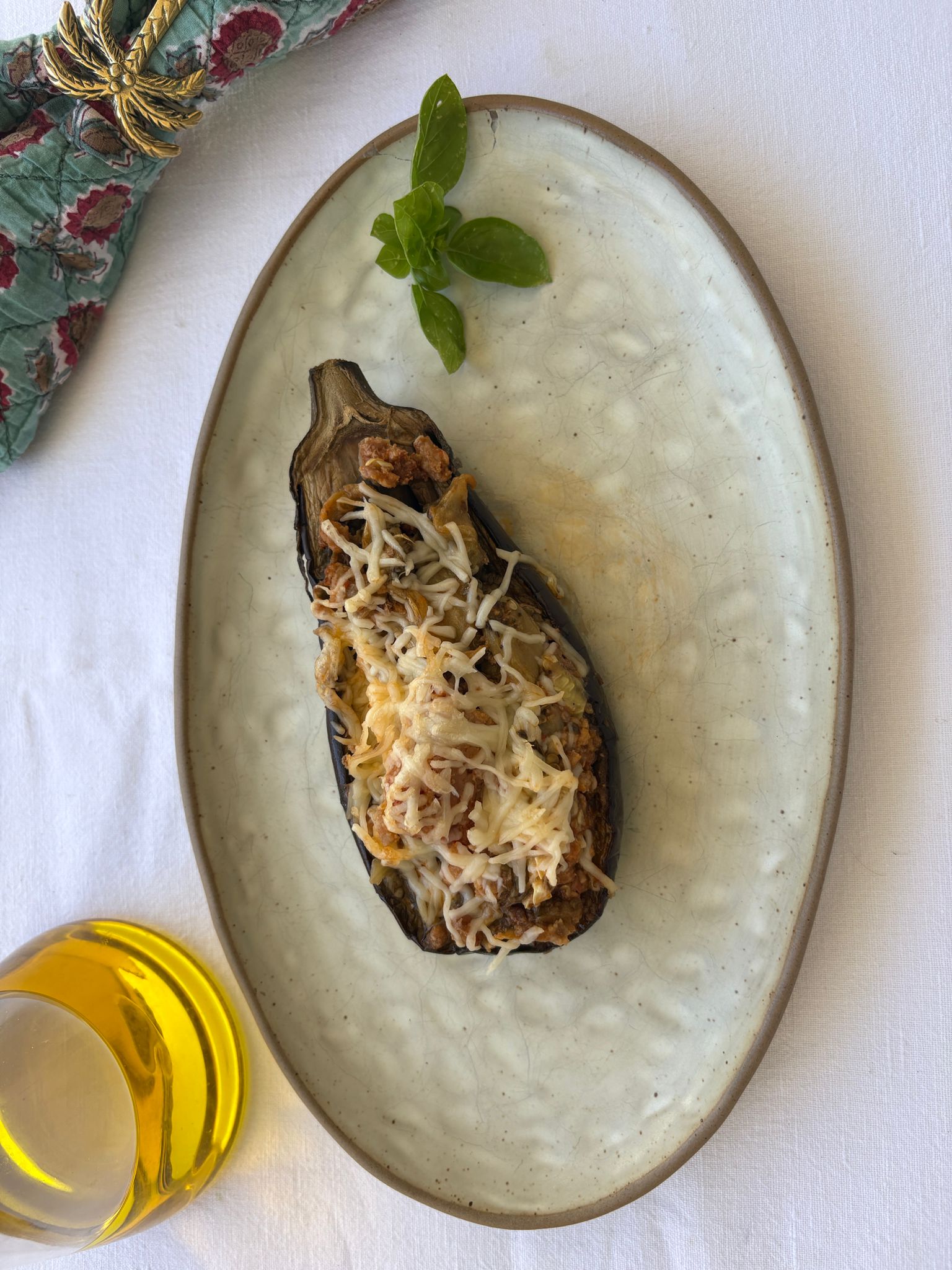 Berenjena rellena de carne