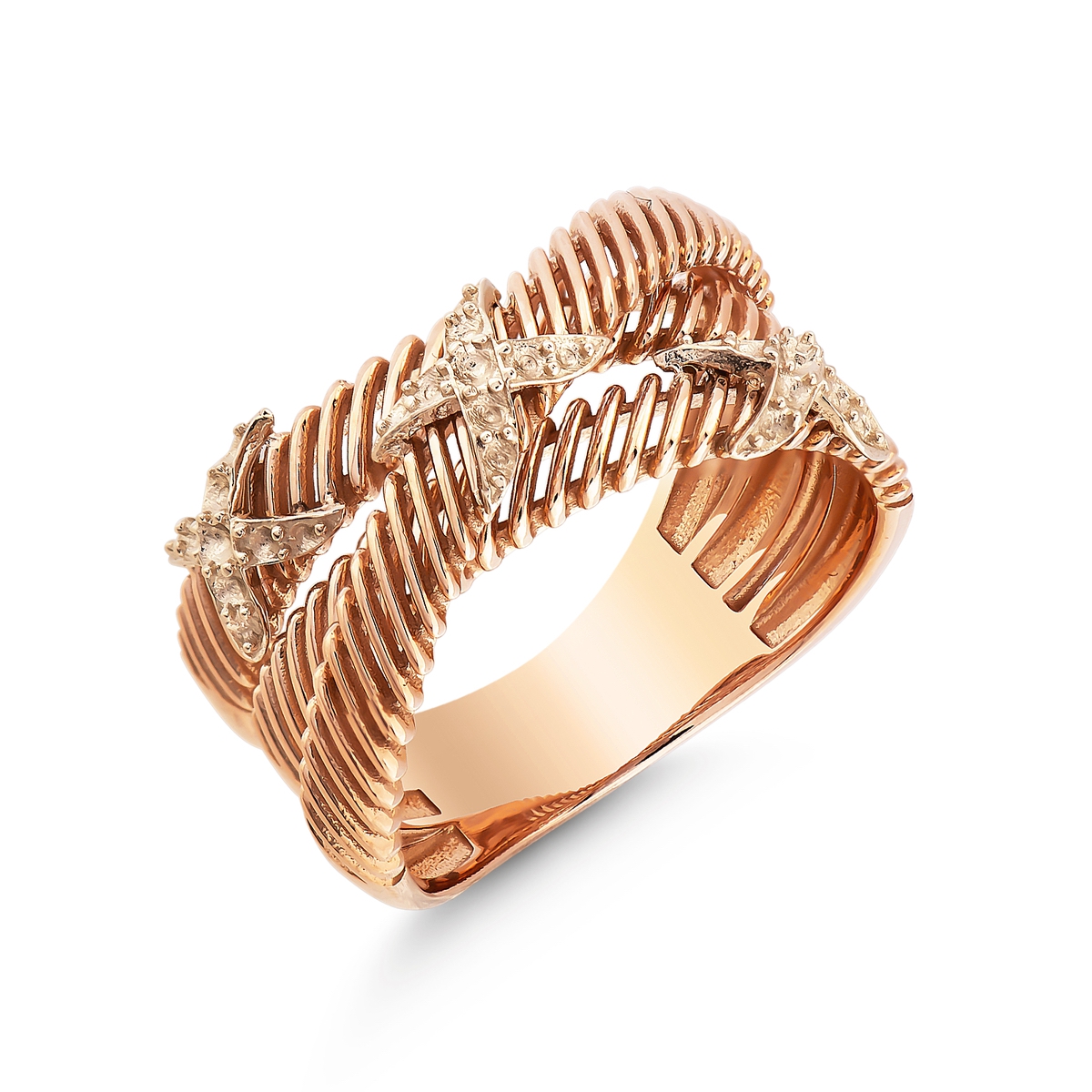 Rose Gold Twisted Band Ring