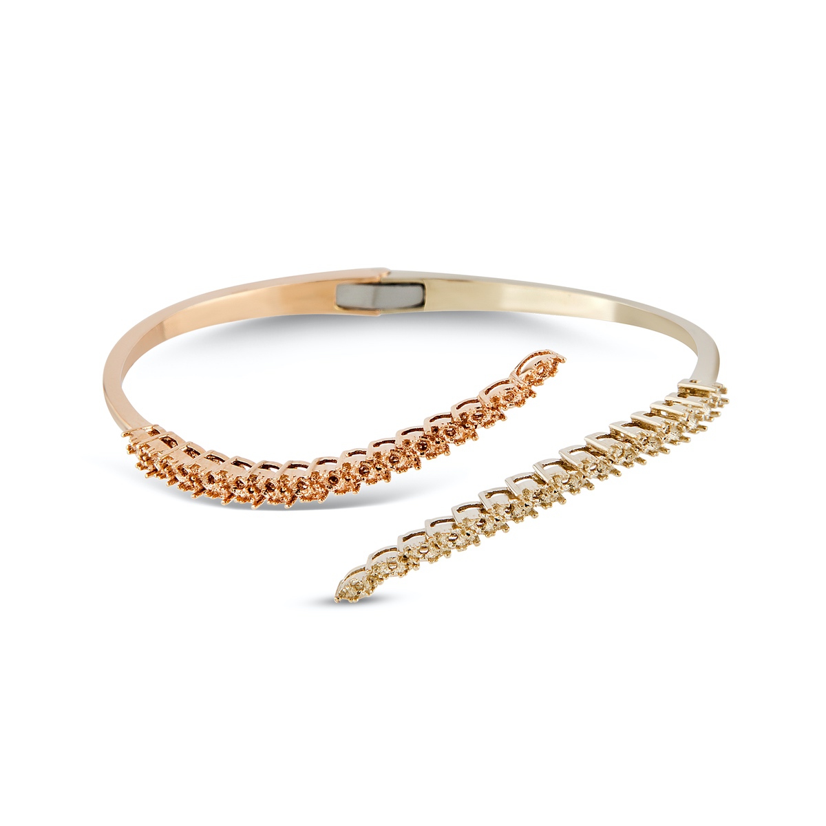 Gold and Diamond Open Cuff Bracelet