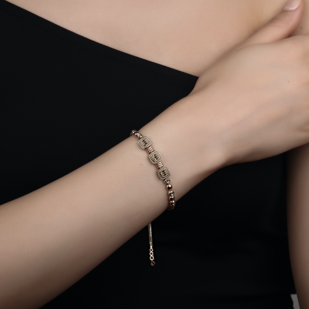 Gold Beaded Mounting Bracelet