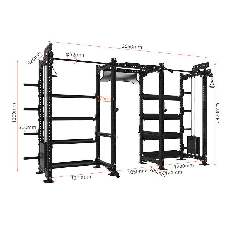 Heavy Duty Gym Power Rack with Dumbbell Set and Multi-Function Station for Commercial Use