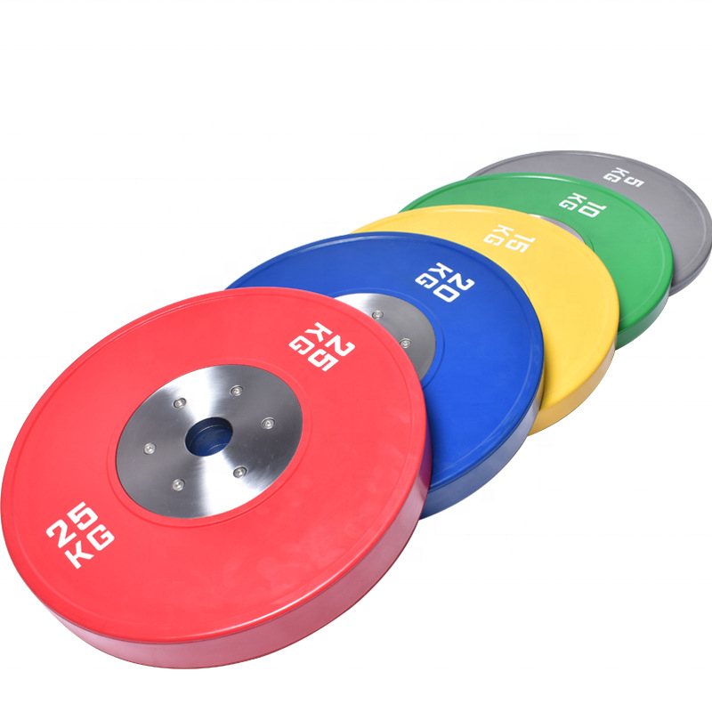 Competition Bumper Barbell Weight Plate Competition LBS Rubber Cover Mens Bodybuilding