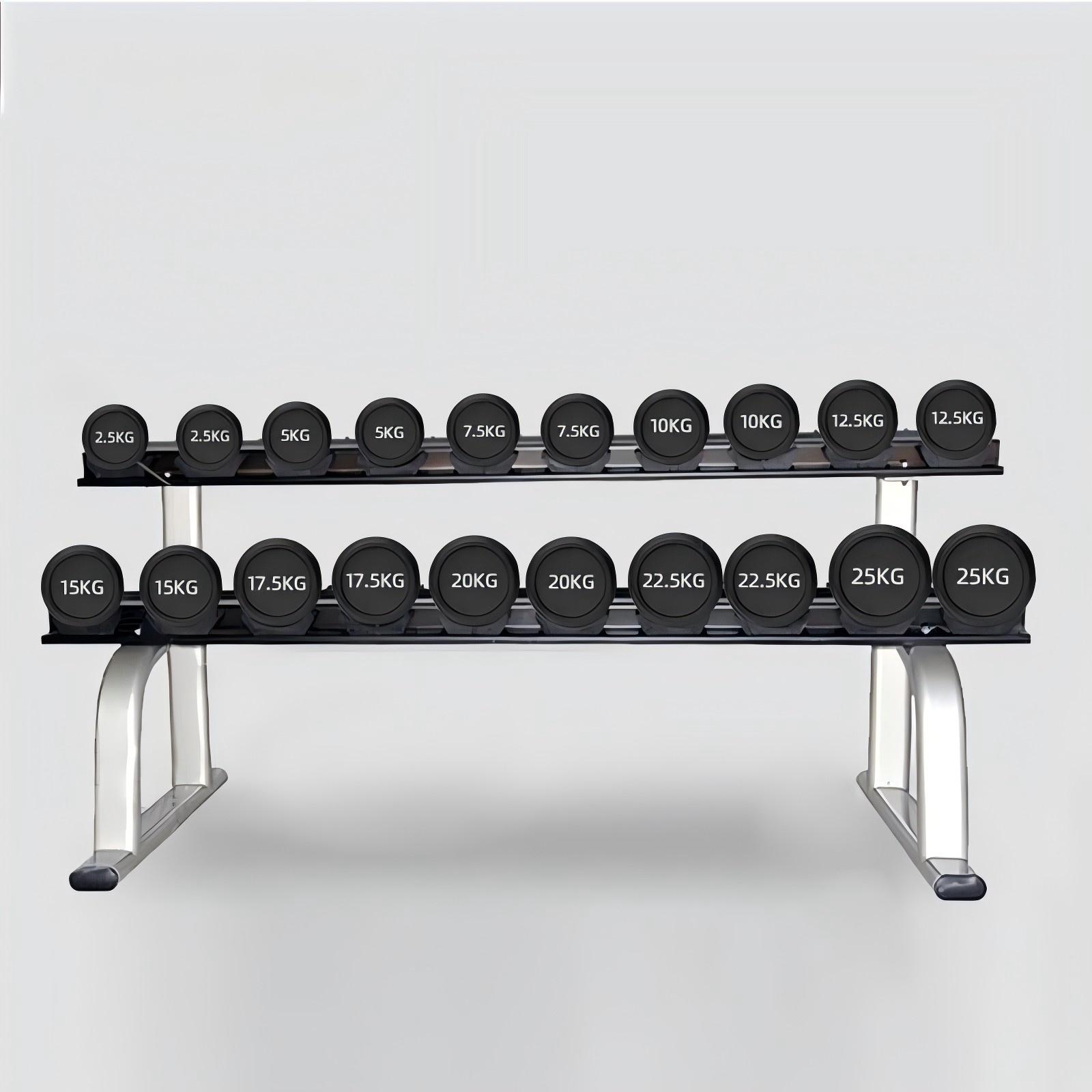 Gym Machine Equipment Two Layer Dumbbell Set Rack/ 2 Tier Dumbbell Rack