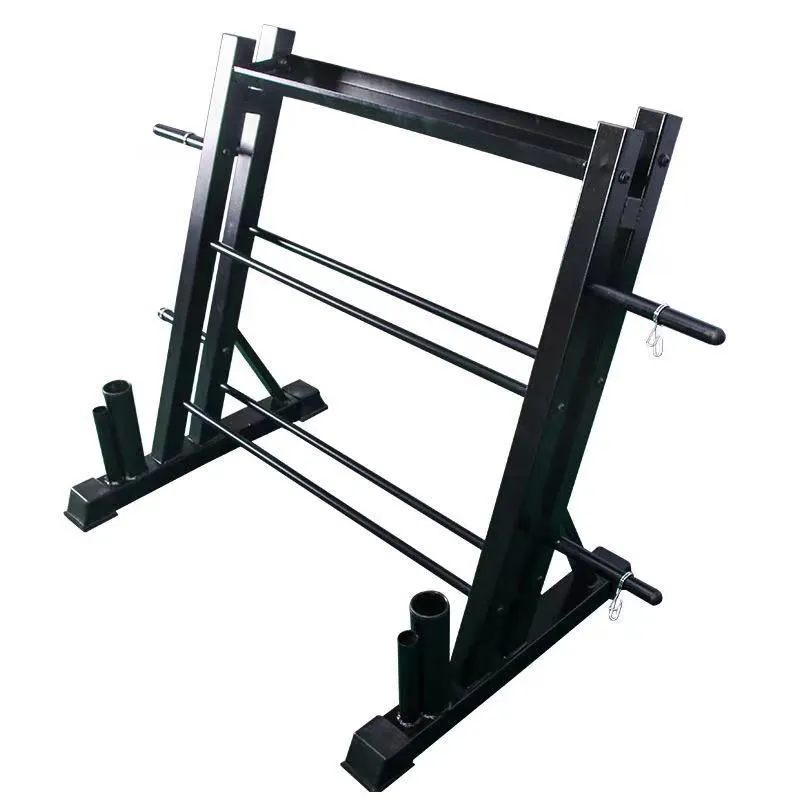 Upgrade 3-Tier Dumbbell Rack With Barbell Holder Rack Dumbbell Kettlebell Storage Rack With Plate Hanger Home Use