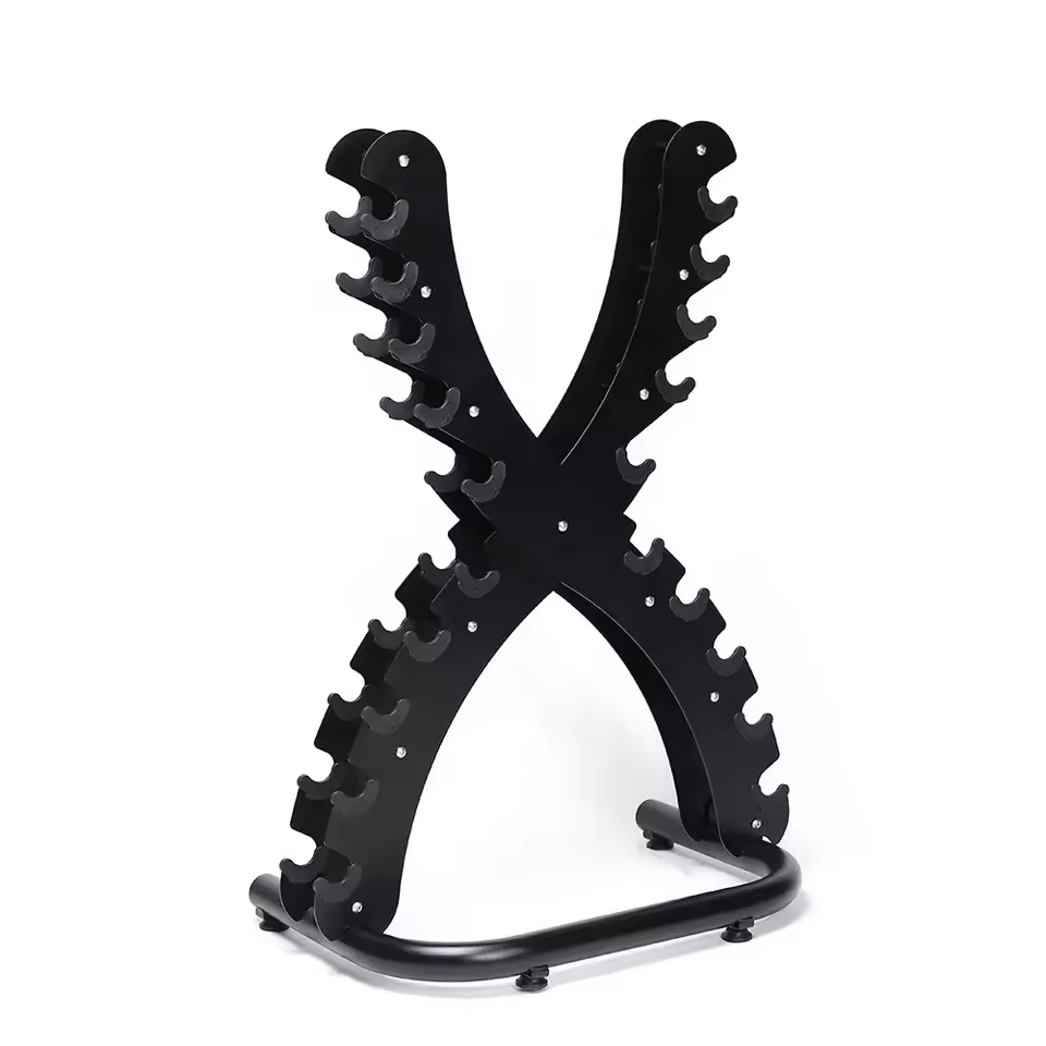 X-Shaped Dumbbell Rack Good Quality Steel Fitness Equipment 10 Pairs Dumbbell Storage for Home Use