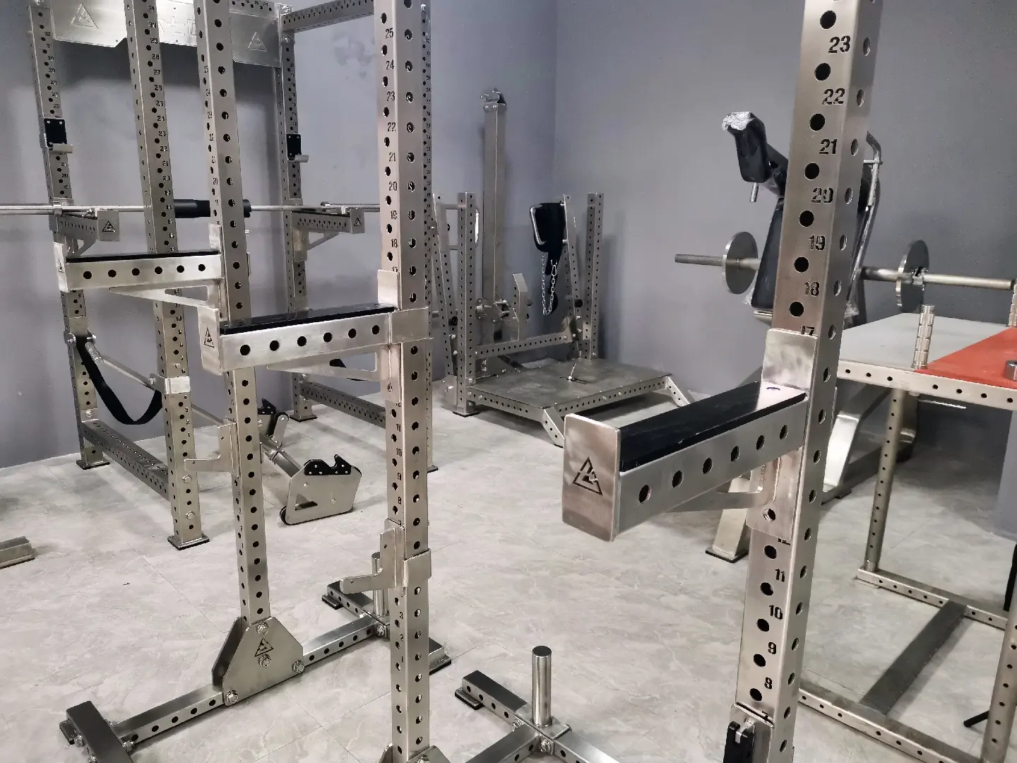 304 Stainless steel open squat rack split multi-functional household comprehensive training bench press rack double bar racks