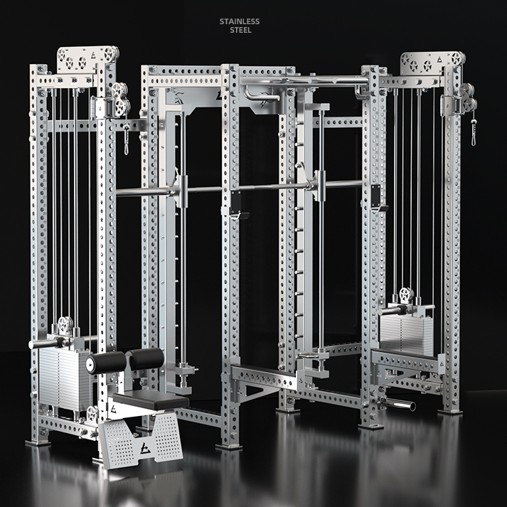 304 stainless steel multi-functional squat rack Smith comprehensive training dual fly bird high pull down squat
