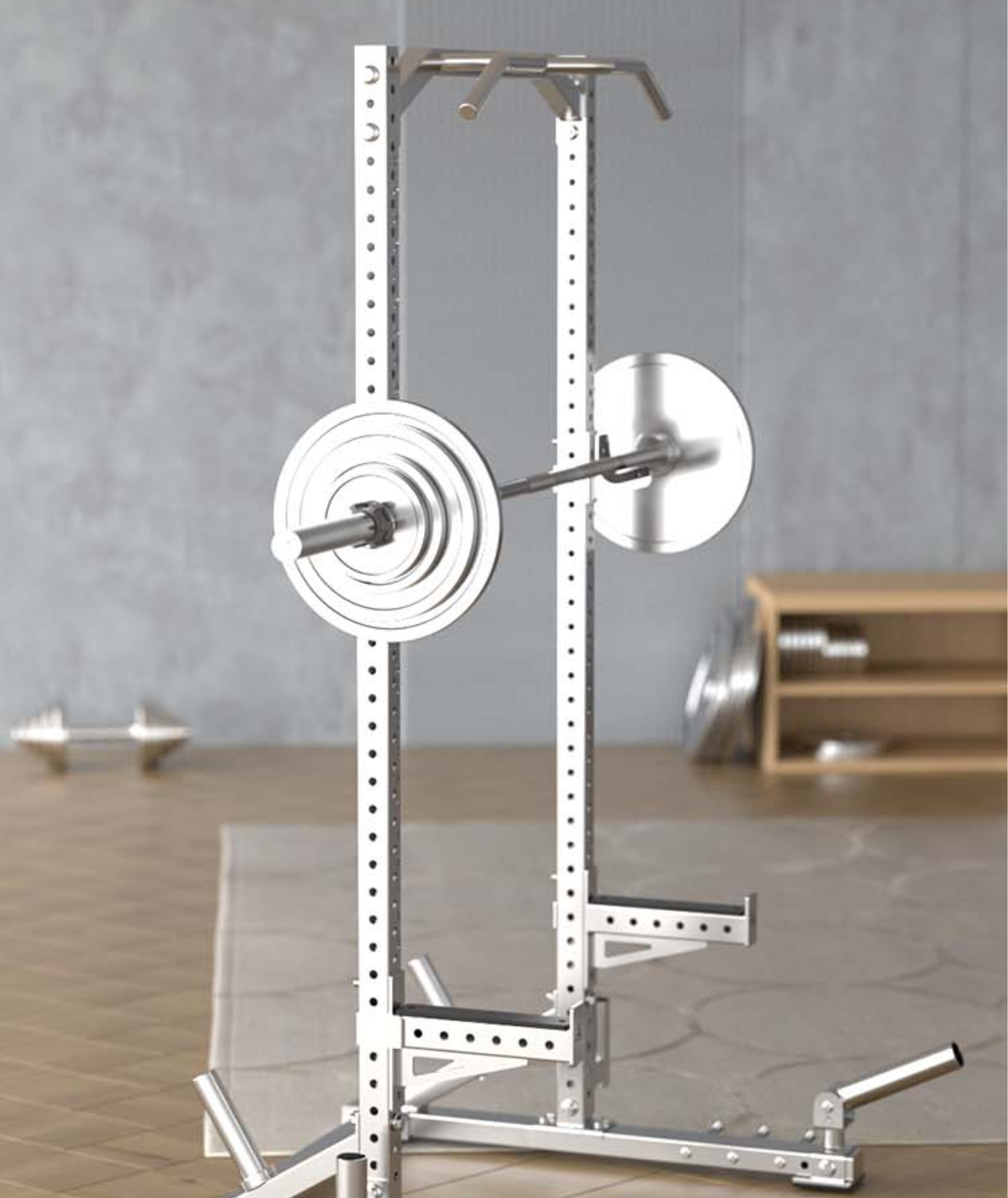 304 Stainless steel half-frame squat rack for commercial and home use, powerlifting training rack, bench press rack, all-in-one weightlifting rack