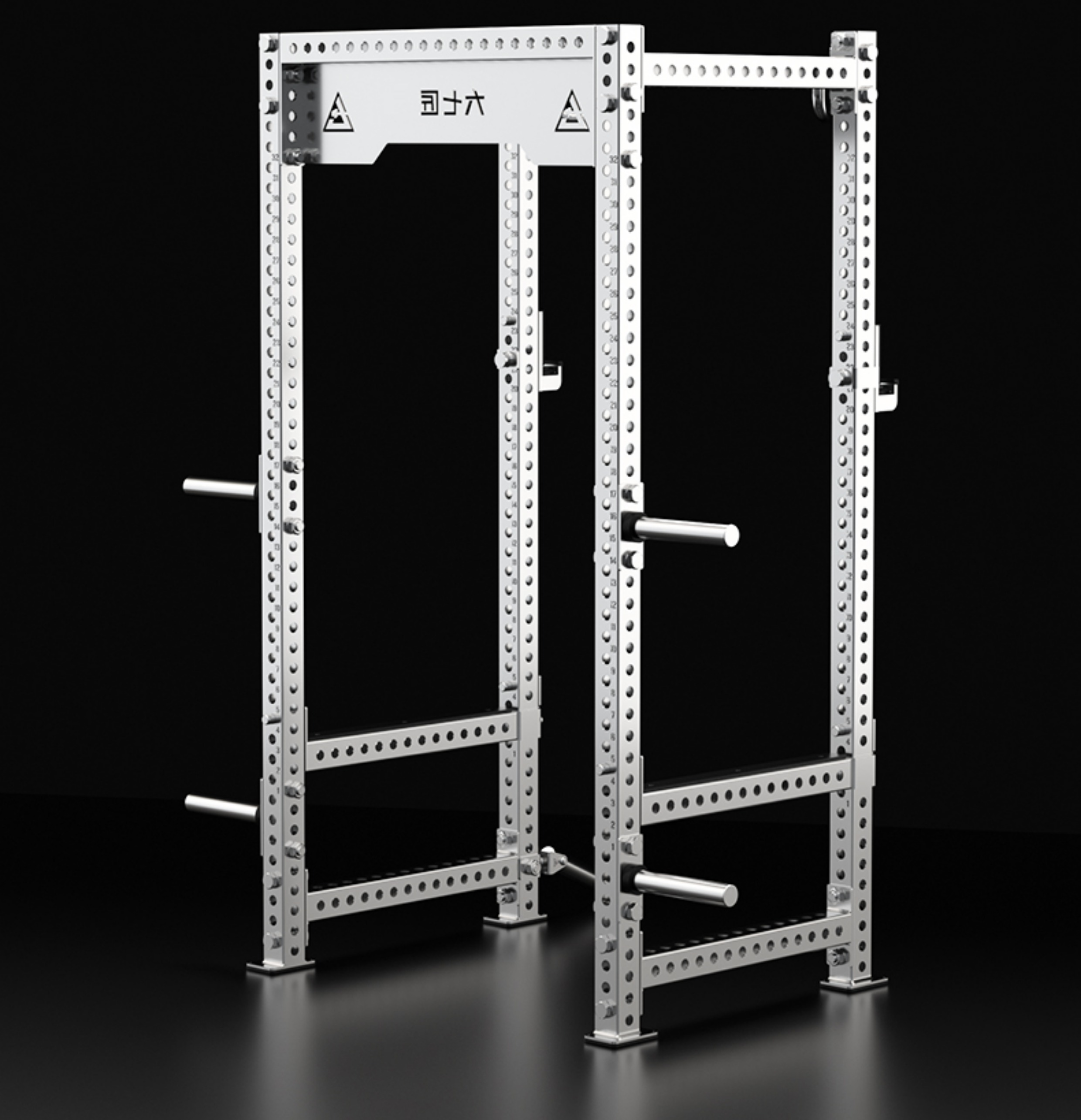 304 Stainless steel commercial deep squat rack free frame squat bench press combination trainer squat fitness power rack