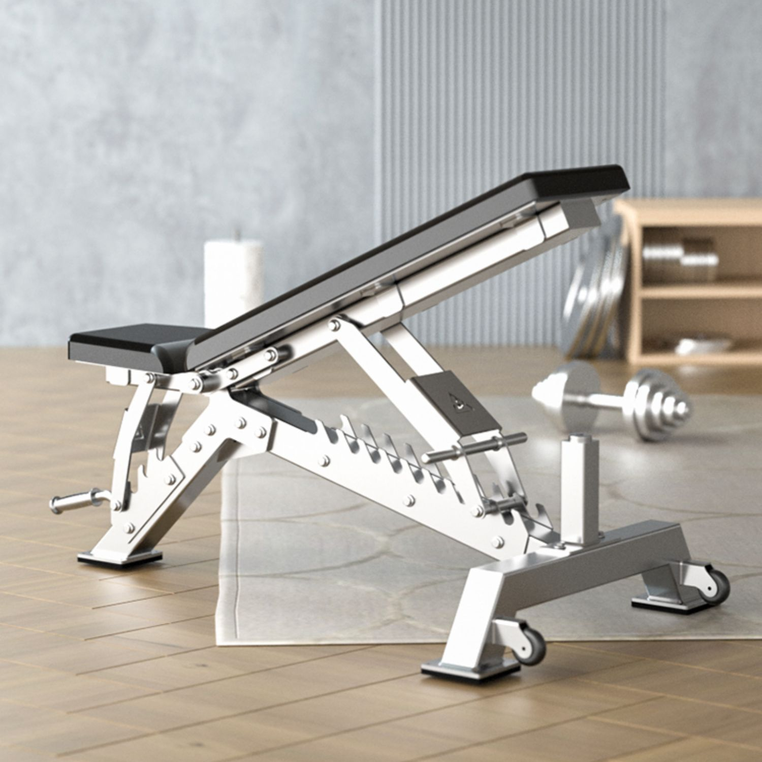 Stainless steel multi-functional dumbbell bench press bench gym commercial small fly bird bench fitness bench