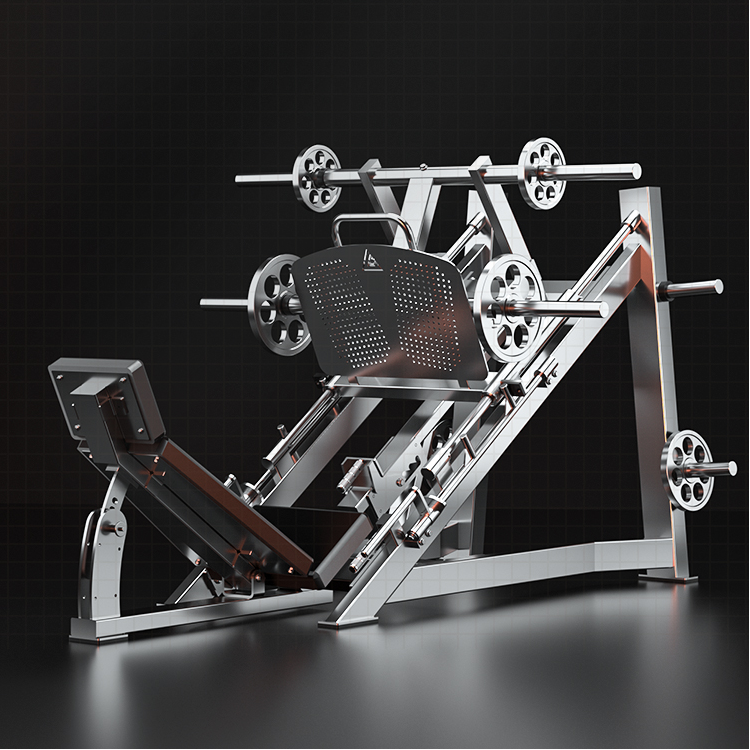 Stainless steel leg press machine, professional 35-degree leg and back training equipment, commercial leg press strength machine
