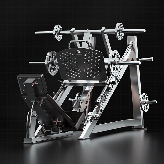 Stainless steel leg press machine, professional 35-degree leg and back training equipment, commercial leg press strength machine