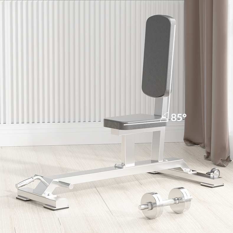 304 Stainless steel dumbbell flat bench, commercial fitness flat bench for bench press and fly exercises, home-use flat bench at 85 degrees.
