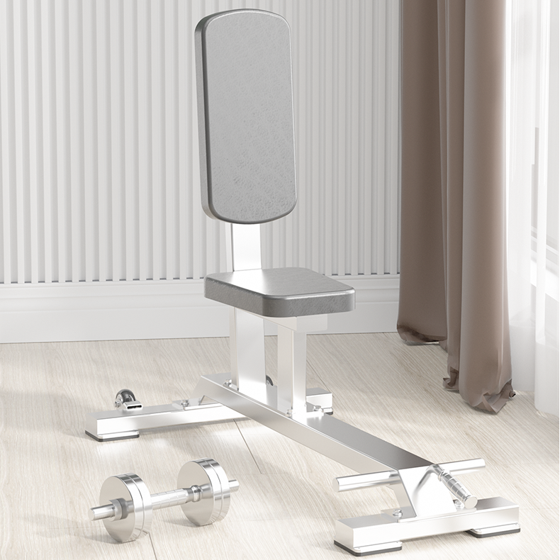 304 Stainless steel dumbbell flat bench, commercial fitness flat bench for bench press and fly exercises, home-use flat bench at 85 degrees.