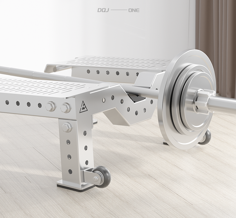 304 Stainless steel T-bar row bench squat stand for home and commercial use, multi-functional fitness squat