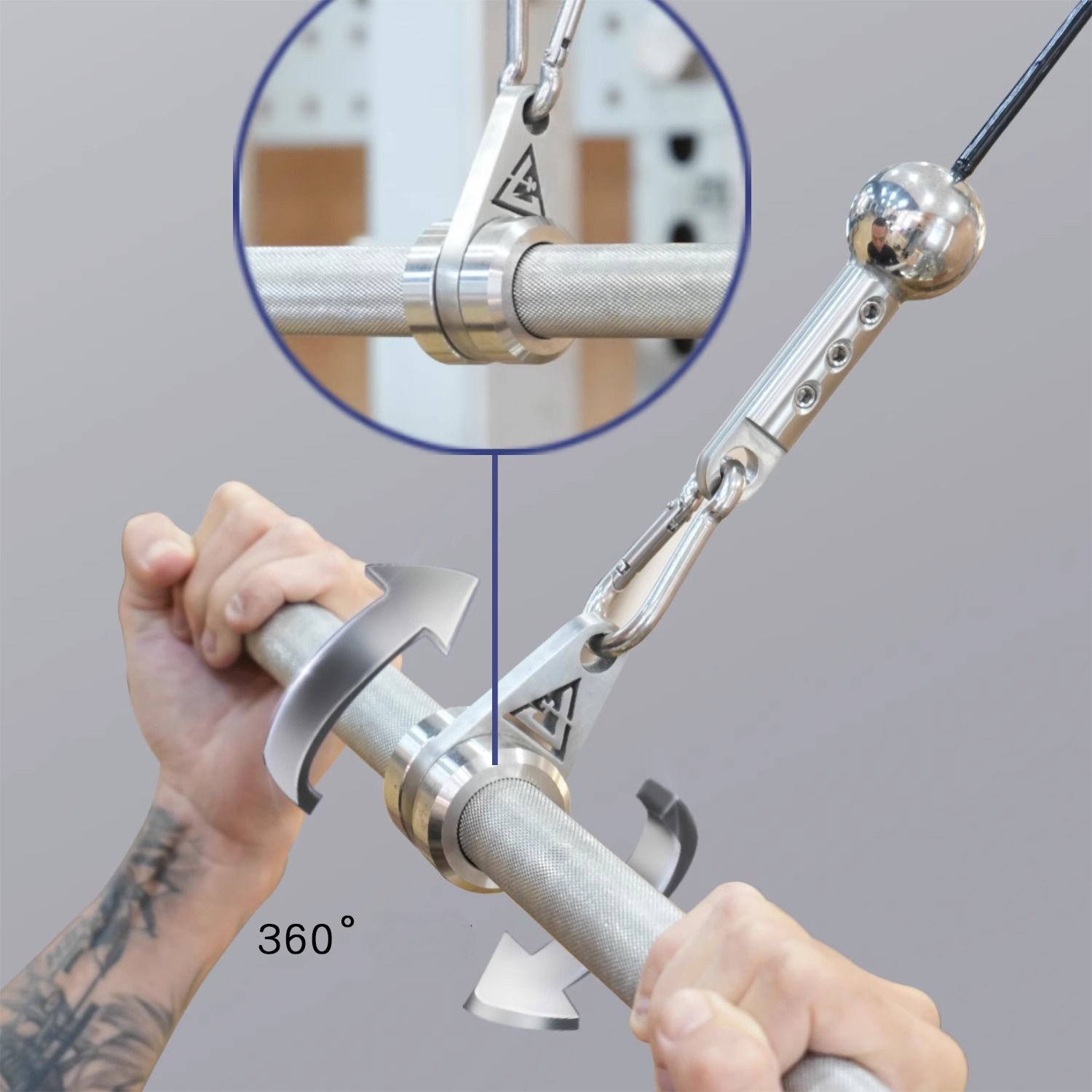 1200mm 304 Stainless steel high-position pull-down rod handle with built-in bearings, gantry, large flying bird fitness equipment accessories