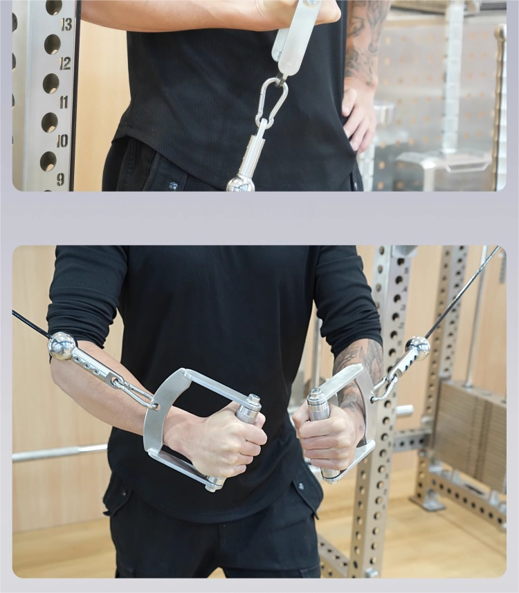 304 Stainless steel tensioner pull handle rowing down flying bird door frame fitness training handle equipment