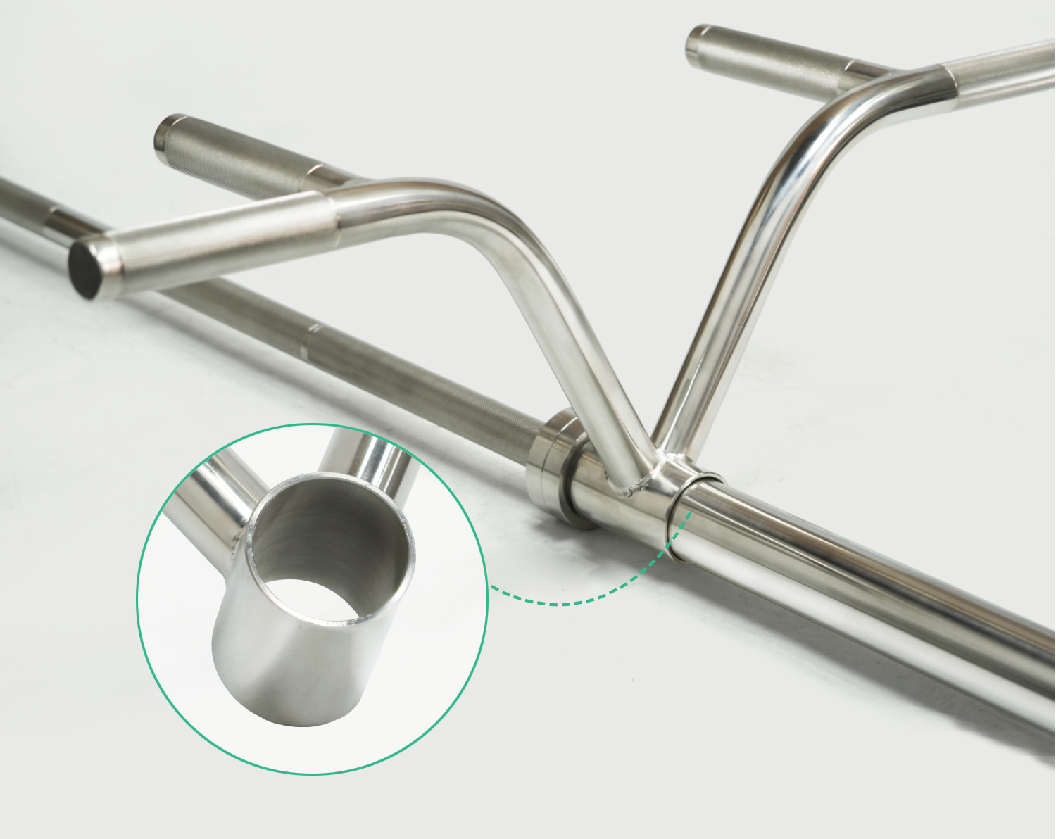 304 Stainless steel T-bar row barbell with multiple grip positions, large flying bird fitness equipment, rack accessories