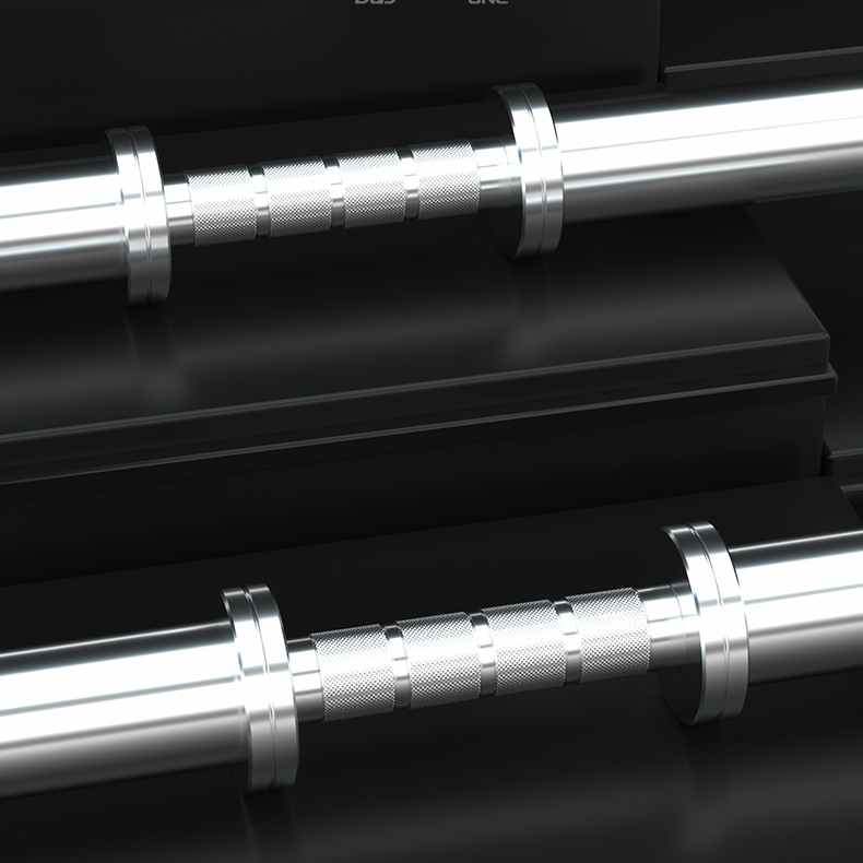 304 Stainless steel dumbbell handle with built-in bearings, universal 50mm aperture, high load-bearing, comes with quick clamps