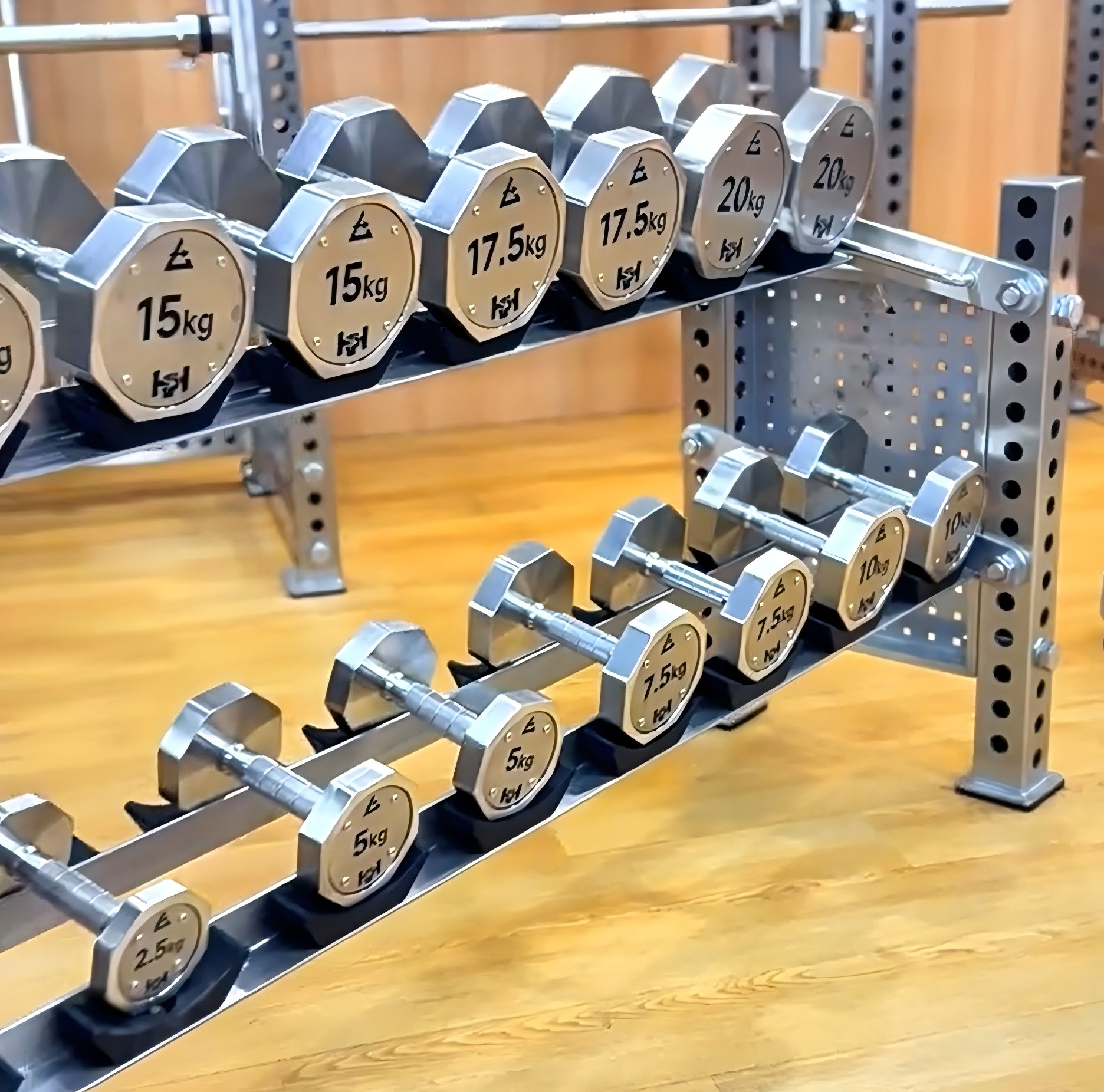 304 Stainless steel octagonal dumbbells with fixed weight for men and women, suitable for home use