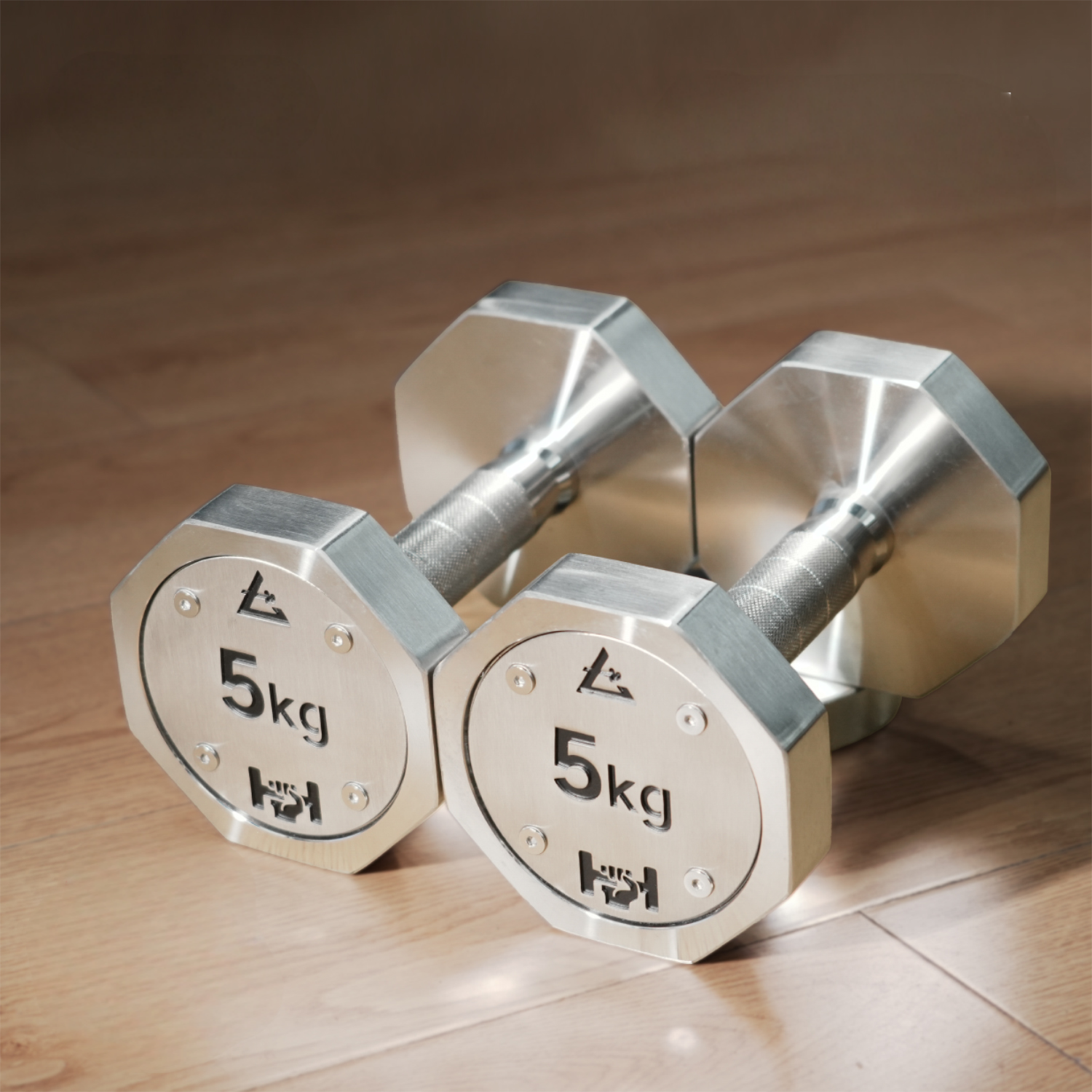304 Stainless steel octagonal dumbbells with fixed weight for men and women, suitable for home use