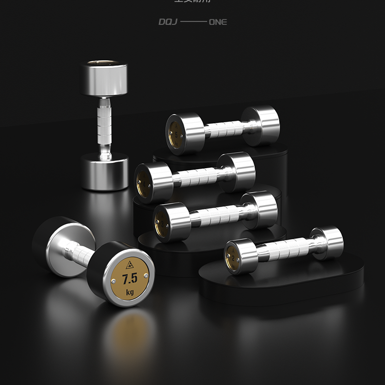 304 Stainless steel fixed weight rotating logo dumbbells women men fitness yoga running shaping household