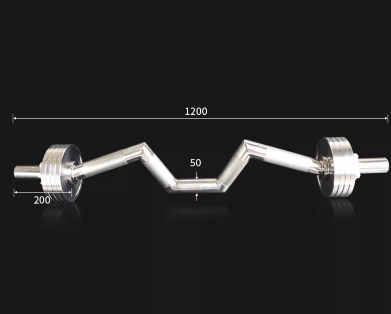 1.2M 304 Stainless steel large curve rod large V-rod large bend rod solid barbell rod wrist strength rod arm wrestling fitness