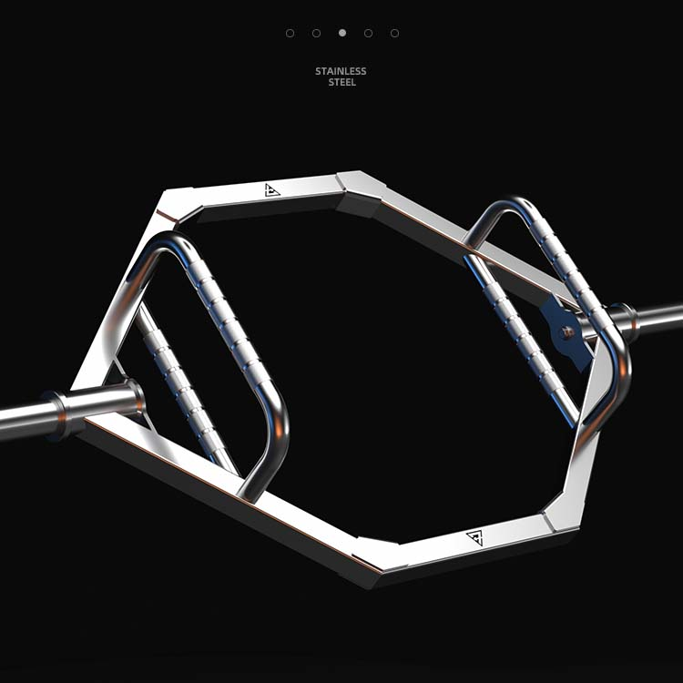 304 Stainless steel ring barbell bar deep squat hard pull shrugs hexagonal bar professional ring o bar can be customised