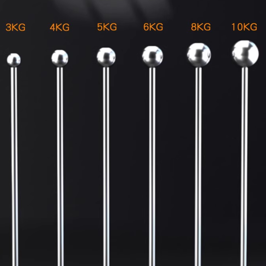 304 Stainless Steel Hammer Bell Physical Fitness Hammer Explosive Hammer Balance Round Head macebell Hammer