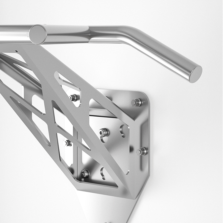 304 Stainless steel wall-mounted multifunction bar with multiple handles and removable pull-ups