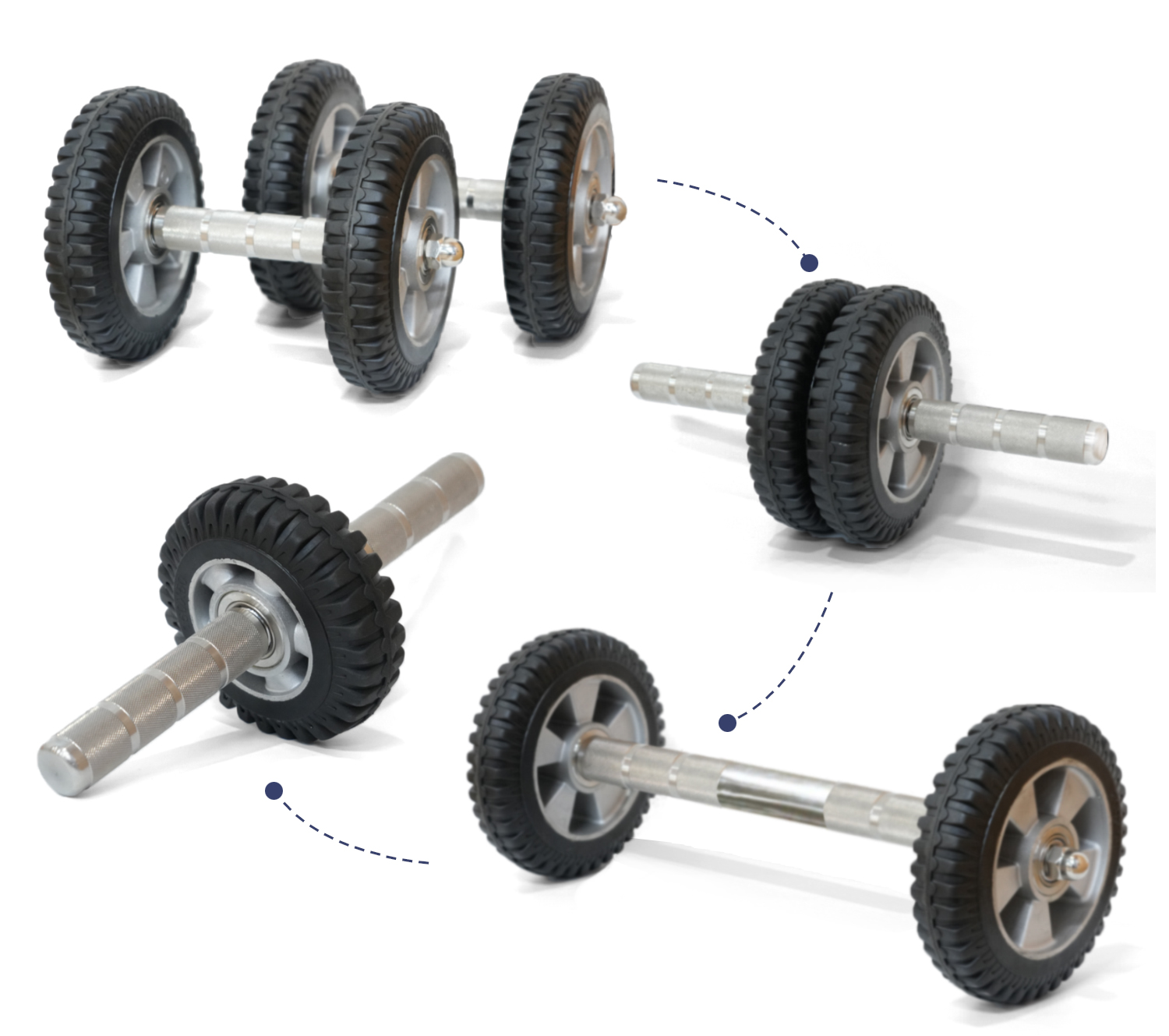 304 Stainless steel abdominal wheel training abs fitness roller fat household thin stomach training