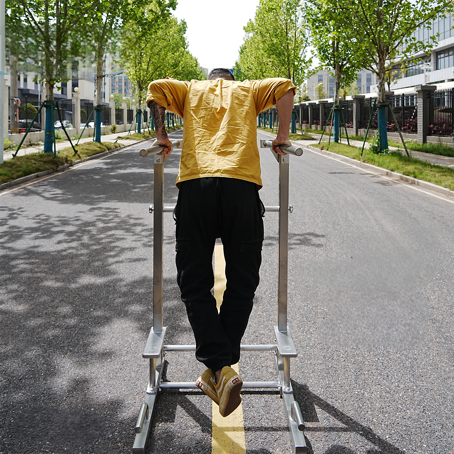 304 Stainless steel floor-standing double bar home indoor outdoor men and women fitness molding training