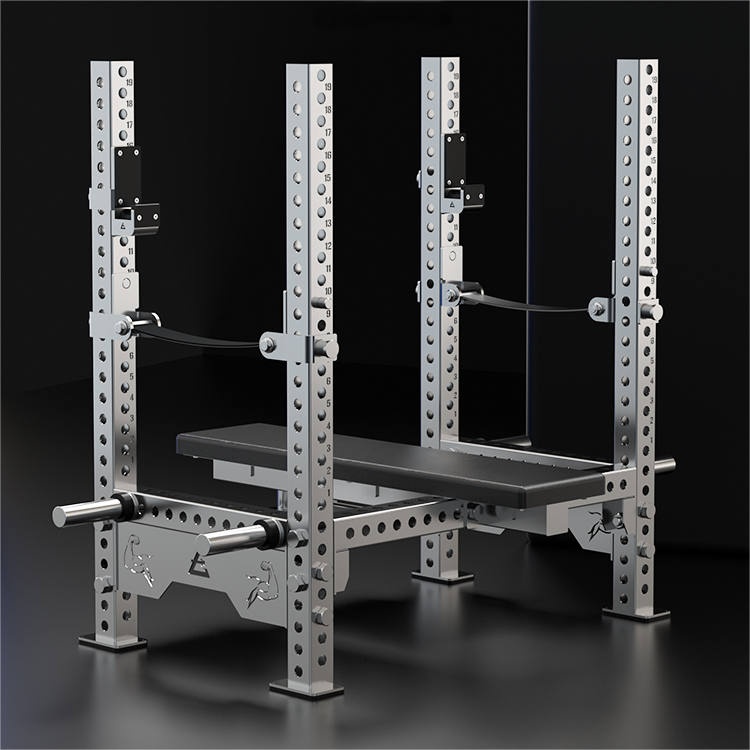304 Stainless steel integrated bench press training rack professional powerlifting multifunctional barbell rack with protection weightlifting push chest