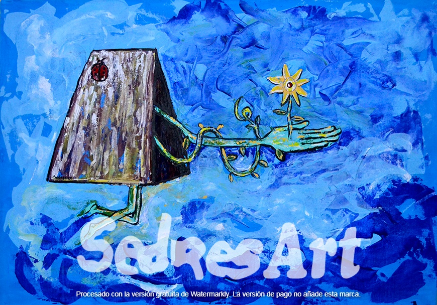 Abstract painting of surreal creature