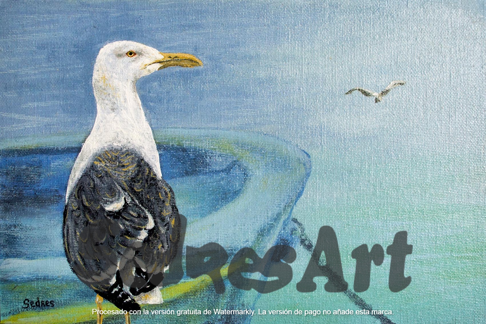 Painting of a seagull