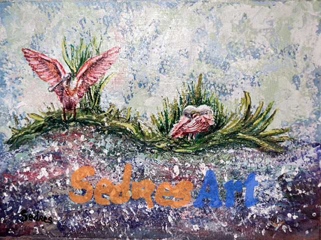 Roseate Spoonbill Bird Painting