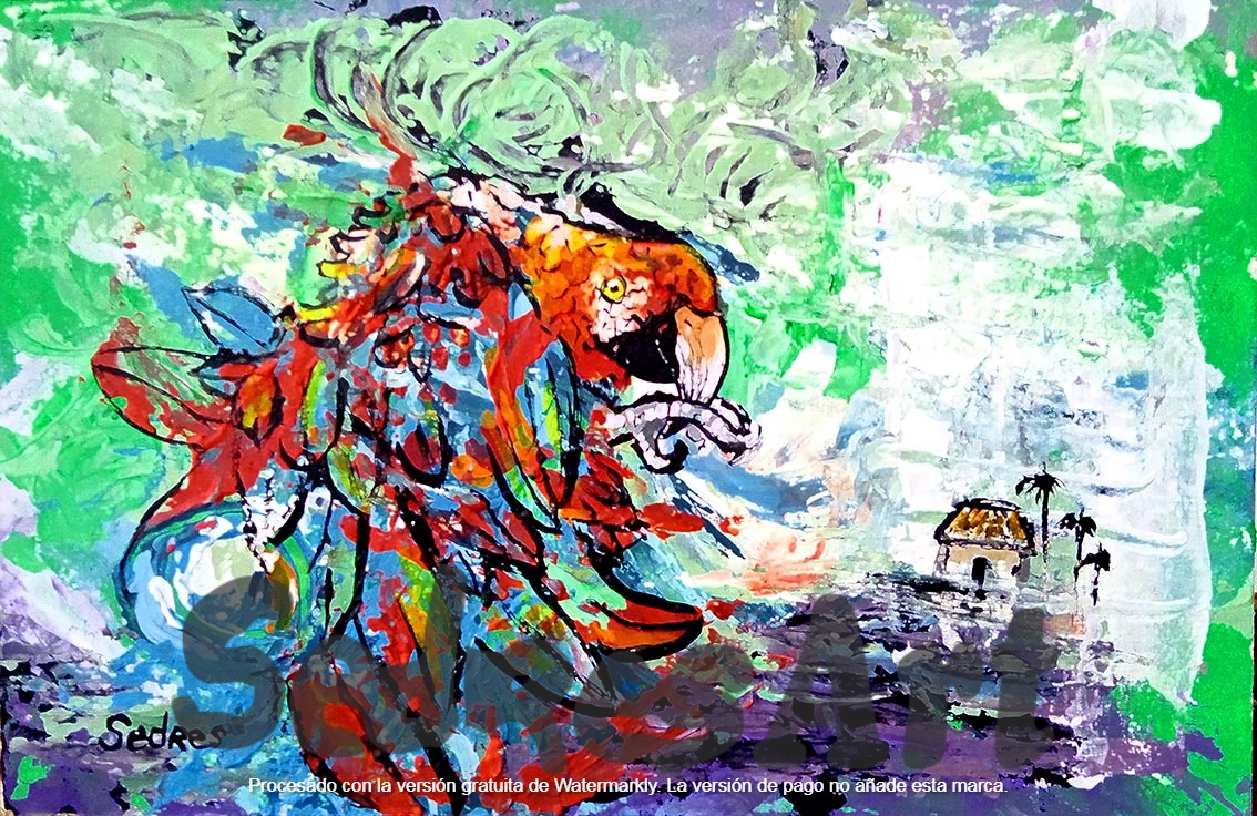 Abstract parrot painting