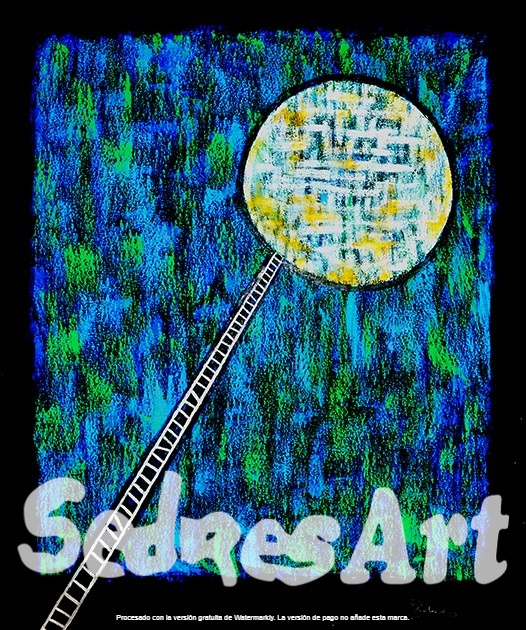 Abstract Ladder to the Moon Artwork